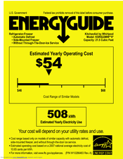KitchenAid KSRS22MWMS Energy Manual