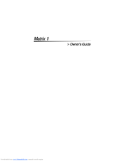 CLIFFORD Matrix 1 Owner's Manual