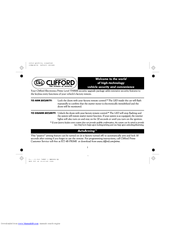 CLIFFORD Prime Level Three Owner's Manual