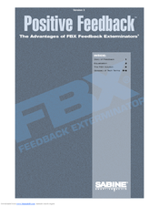 SABINE POSITIVE FEEDBACK - Brochure