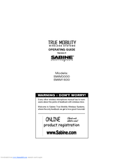 SABINE TRUE MOBILITY WIRELESS SYSTEM SWM3000 Operating Manual