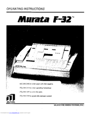 Murata F-32 Operating Instructions Manual