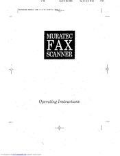 MURATEC FAX SCANNER Manual