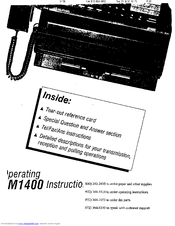Murata M-1400 Operating Instructions Manual