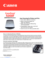 Canon 5000F - CanoScan Scanner Specifications