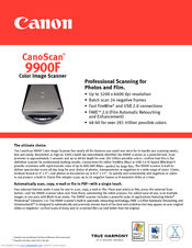 Repræsentere lungebetændelse Grudge Canon CanoScan 9900F Manuals | ManualsLib