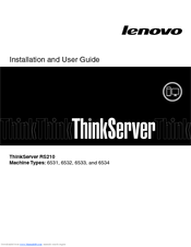 Lenovo THINKSERVER RS210 Installation And User Manual
