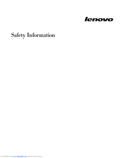 Lenovo ThinkServer RS110 Safety Information Manual