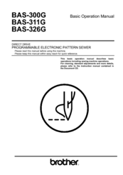Brother BAS-300G Basic Operation Manual