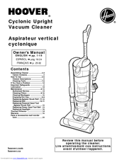 Hoover Cyclonic Upright Vacuum Cleaner Owner's Manual