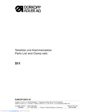 DURKOPP ADLER 511 - Parts List