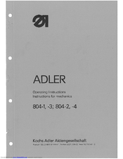 DURKOPP ADLER 804-1 Manual