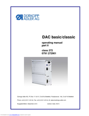 DURKOPP ADLER DAC classic 272 Operating Manual