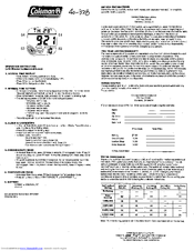 Coleman 40-118 Operation Instruction