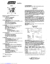 Coleman 40-879 Operating Instructions