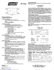 Coleman 40-904 Operating Instructions