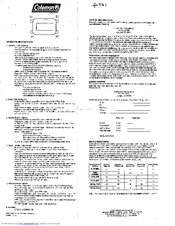 Coleman 40-921 Operating Instructions