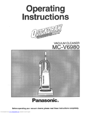 Panasonic MCV6980 - UPRIGHT VACUUM-QKDR Operating Instructions Manual