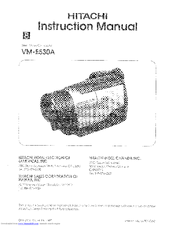 Hitachi VME-530A - Camcorder Instruction Manual