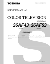 Toshiba 36AF53 Service Manual