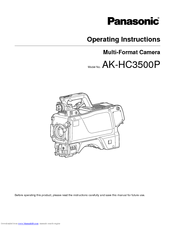 Panasonic AKHC3500 - MULTI FORMAT CAMERA Operating Instructions Manual