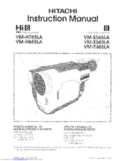 Hitachi VME-465LA - Camcorder Instruction Manual