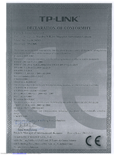 TP-Link TL-SC3430N Declaration Of Conformity