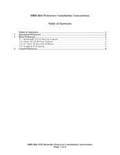 Panasonic DMR-E60S Firmware Instructions