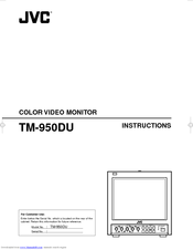 JVC TM-950DU - Professional Monitor W/sdi Instructions Manual