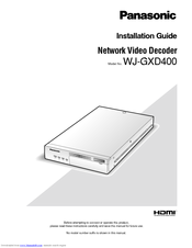 Panasonic WJ-GXD400/G Installation Manual