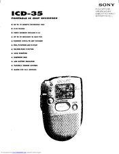 Sony ICD-35 - Ic Recorder Specifications