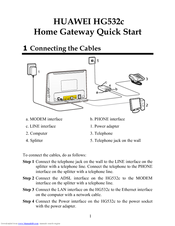 Huawei HG532c Quick Start Manual