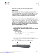 Cisco 861W - Integrated Services Router Wireless Datasheet