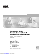Cisco CSS5 SSL K9 - Syst. CSS11500 SSL MODULE Hardware Installation Manual