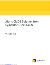 SYMANTEC ALTIRIS CMDB SOLUTION 7.0 - V1.0 Manual
