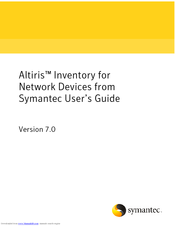 SYMANTEC Altiris Inventory for Network Devices 7.0 Manual