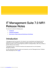 SYMANTEC ALTIRIS IT MANAGEMENT SUITE 7.0 MR1 - S V1.0 New Features Manual
