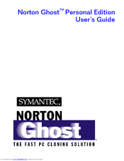 Symantec NORTON GHOST PERSONAL EDITION User Manual