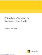 SYMANTEC IT ANALYTICS SOLUTION 7.0 SP2 Manual