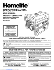 Homelite HGCA1400 Operator's Manual