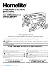 HOMELITE HGCA4500 Series Operator's Manual