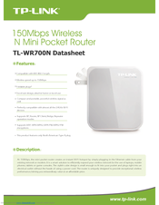 TP-Link TL-WR700N Datasheet