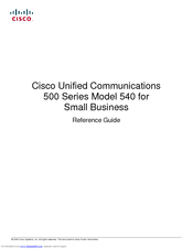 Cisco UC540W-BRI-K9 Reference Manual