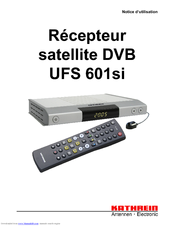 KATHREIN UFS 601si Notice D'utilisation