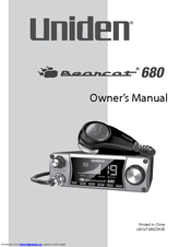 Uniden BEARCAT 680 Owner's Manual