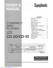 Symphonic CD-20 Owner's Manual