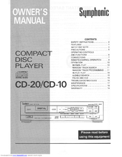 Symphonic CD-10 Owner's Manual