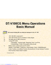 JVC V100CGU - Video Editing Monitor CRT Display DT 10 Inch Professional Production Basic Manual