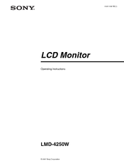 Sony LMD-4250W Operating Instructions Manual