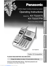 Panasonic KX-TG2257S - 2.4 GHz Digital Cordless Telephone Operating Instructions Manual